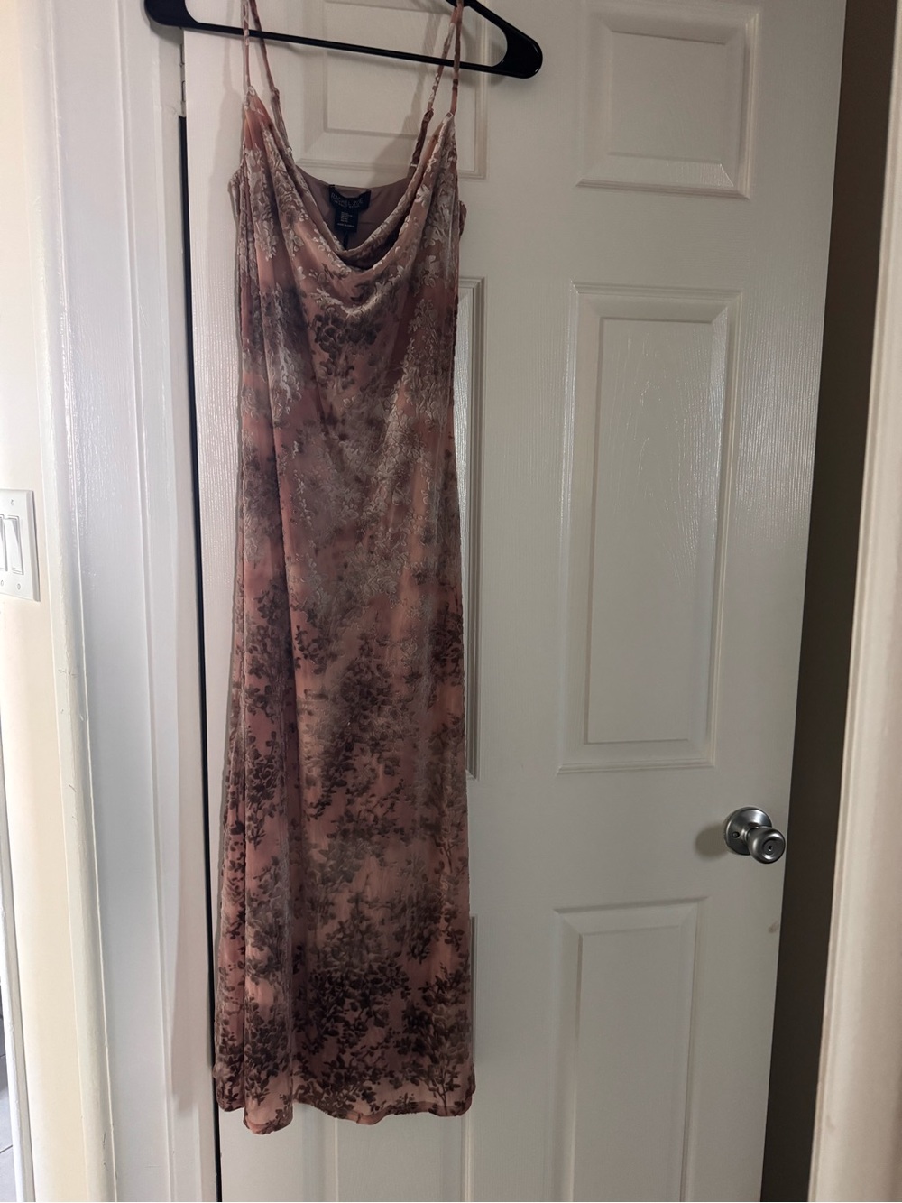 Satin Slip Dress with Cowl Neck in Dusty Rose